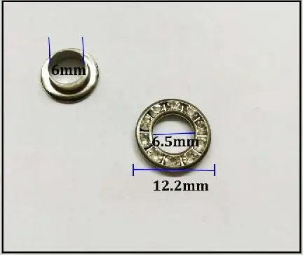 100 компл./лот 3 вида цветов 12 мм круглые металлические латунные Стразы люверсы