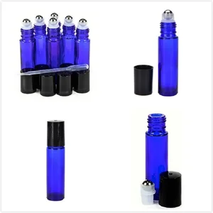 6 шт Стекло в роликовой бутылке с Нержавеющаясталь роликовые колеса небольшой эфирные масла ролик на флакон для образцов с трубочкой