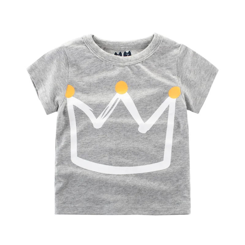 Летняя детская футболка для мальчиков футболки с короткими рукавами и принтом