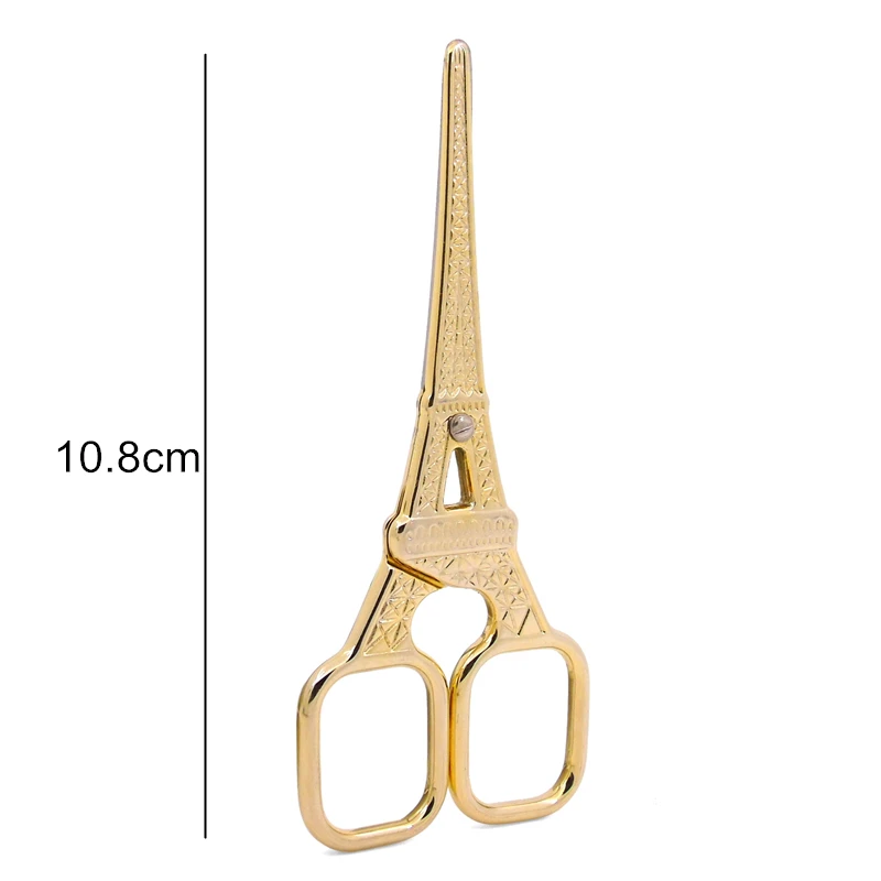 Eiffel Tower 1Pc Color Titanium Stainless Steel Vintage Scissors Antique Floral Sewing Scissor for Needlework Tailor Shears Fabric DIY Tool,Q - Цвет: Eiffel Tower