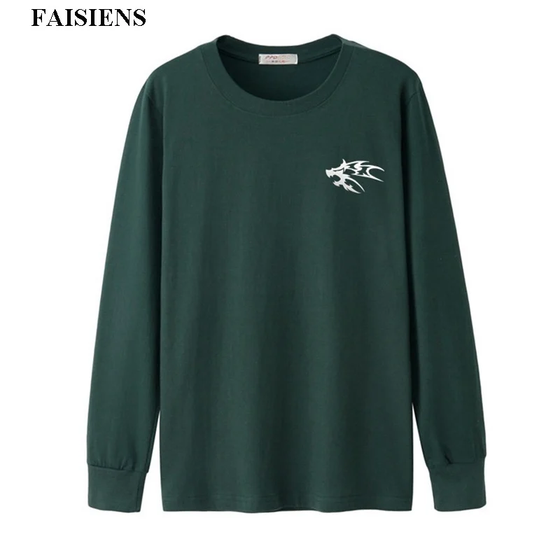 FAISIENS, дешево, Большая распродажа, Мужская футболка, волк, 5XL, 8XL, длинный рукав, зима, осень, плюс размер, большой размер, 7XL, футболки, домашние, черные, тройники
