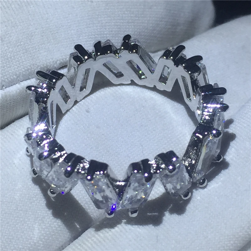 Модное кольцо из стерлингового серебра 925 пробы продолговатое AAAAA с кубическим