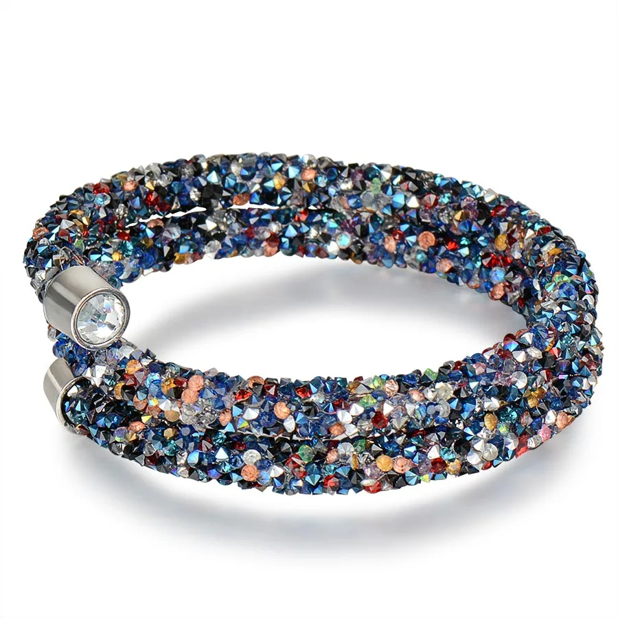 Multicolor-2 Layer RAVIMOUR модный браслет из нитей для женщин и мужчин, ювелирные изделия, хрустальные подвески, браслеты и браслеты, костюм, манжета, браслет, Bijoux Femme, Новинка - Окраска металла: Multicolor-2 Layer