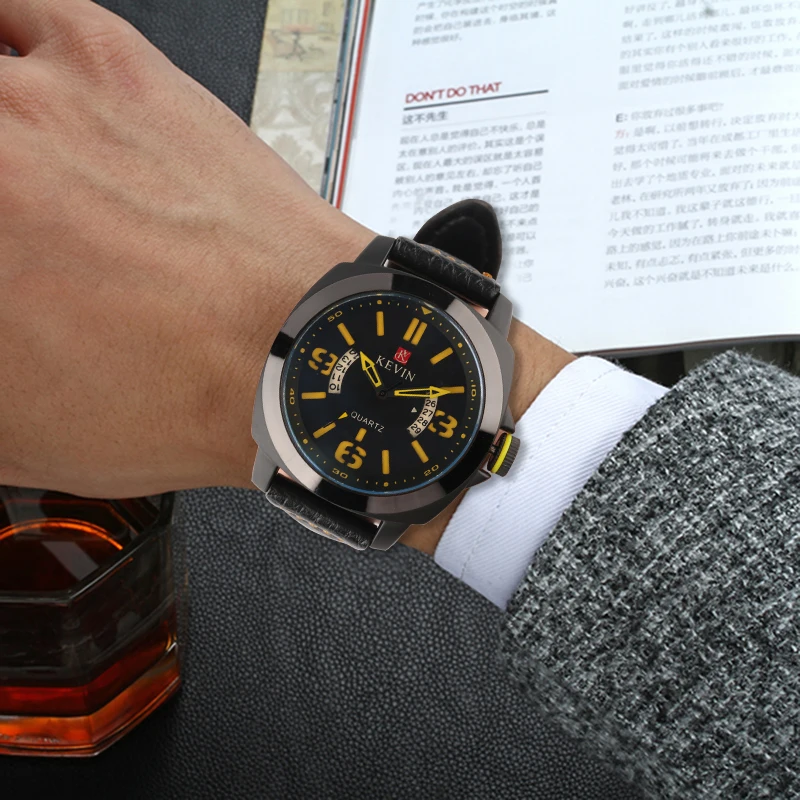 

KEVIN New Design Creative Wrist Watch Casual Sport Wrist Bangle Quartz Clock Military Men Male Modern Watches Reloj de pulsera