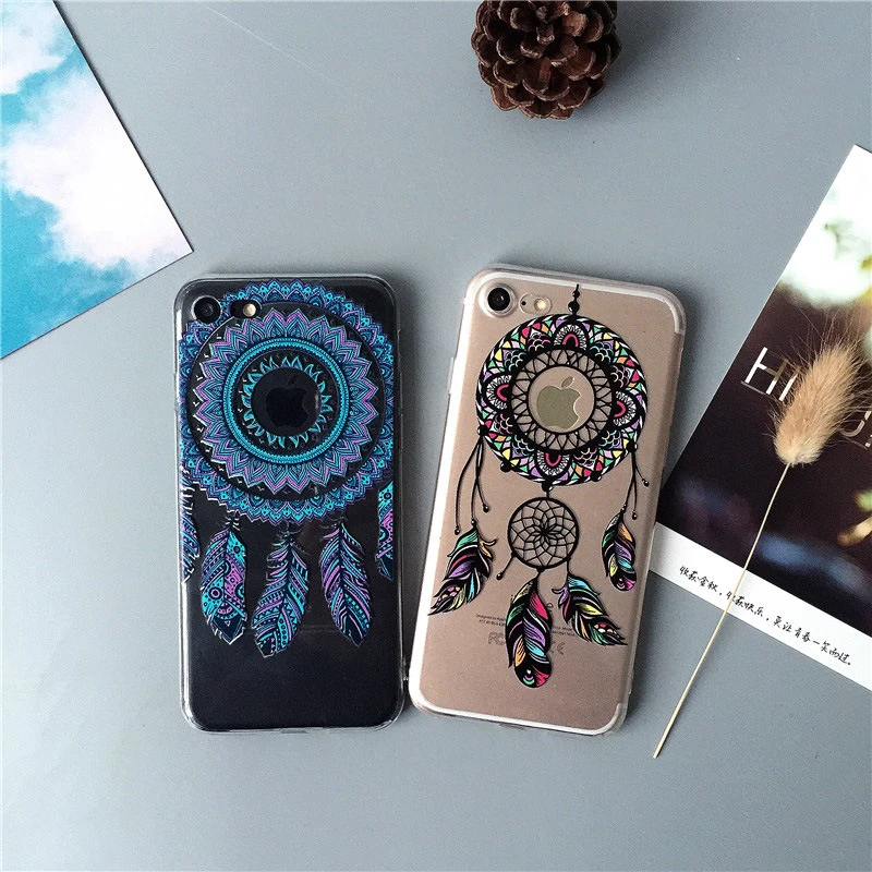 Цветные Чехлы Ловец снов для Iphone 7 6plus 8 Plus 6 яркие цвета Женский мягкий чехол 6s 5 5S Se