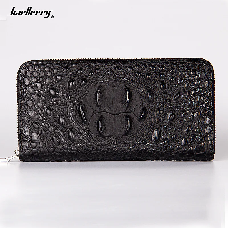 Роскошный кожаный Крокодил Для мужчин долго бумажник мужской Портативный