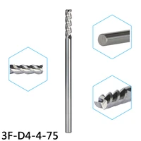 tungsten steel end mills 5pcsd4 4 75 milling cutters for aluminum cnc tools 3 flute end mills router bitsaluminum composite