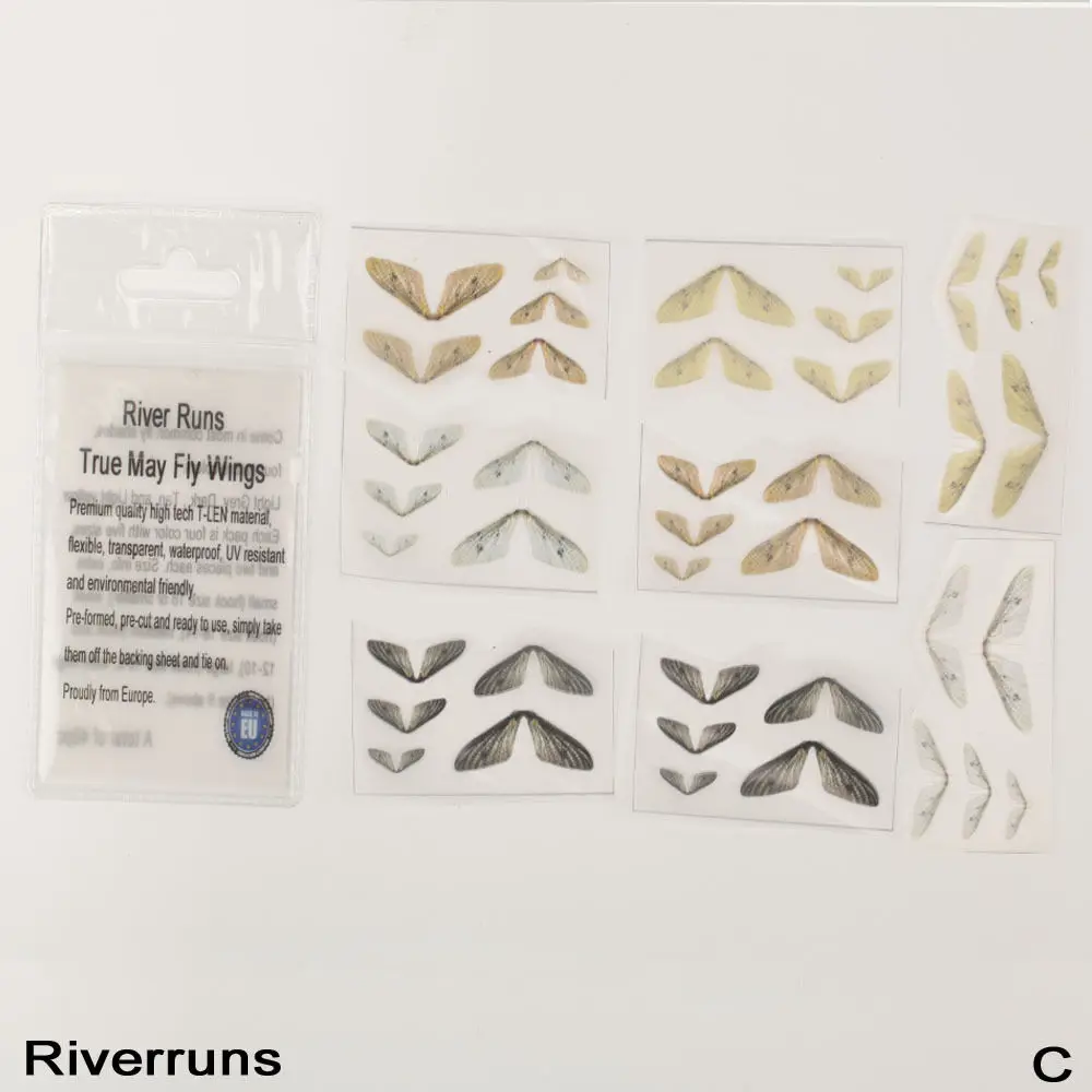 

Riverruns Realistic Flies 40pcs/Bag May Dry Flies Trout Fly Wings 4 Color 5 Size