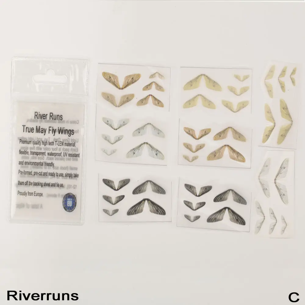 Riverruns реалистичные мух 40 шт./пакет может сухие мушки форель Fly крылья 4 цвета 5