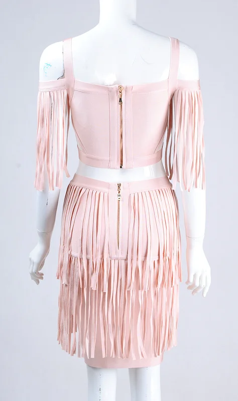 Новинка 2017 года Chic изящные кисточкой сексуальные без рукавов из двух предметов