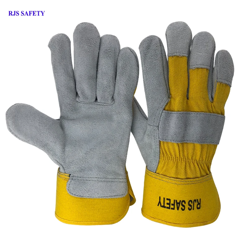 Защитные рабочие перчатки RJS из воловьей кожи мужские для сварки Спортивные
