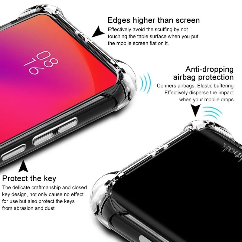 IMAK Для Xiaomi mi 9T mi 9T чехол противоударный мягкий Задняя накладка чехла из ТПУ для Xiaomi mi 9T Pro с пленкой