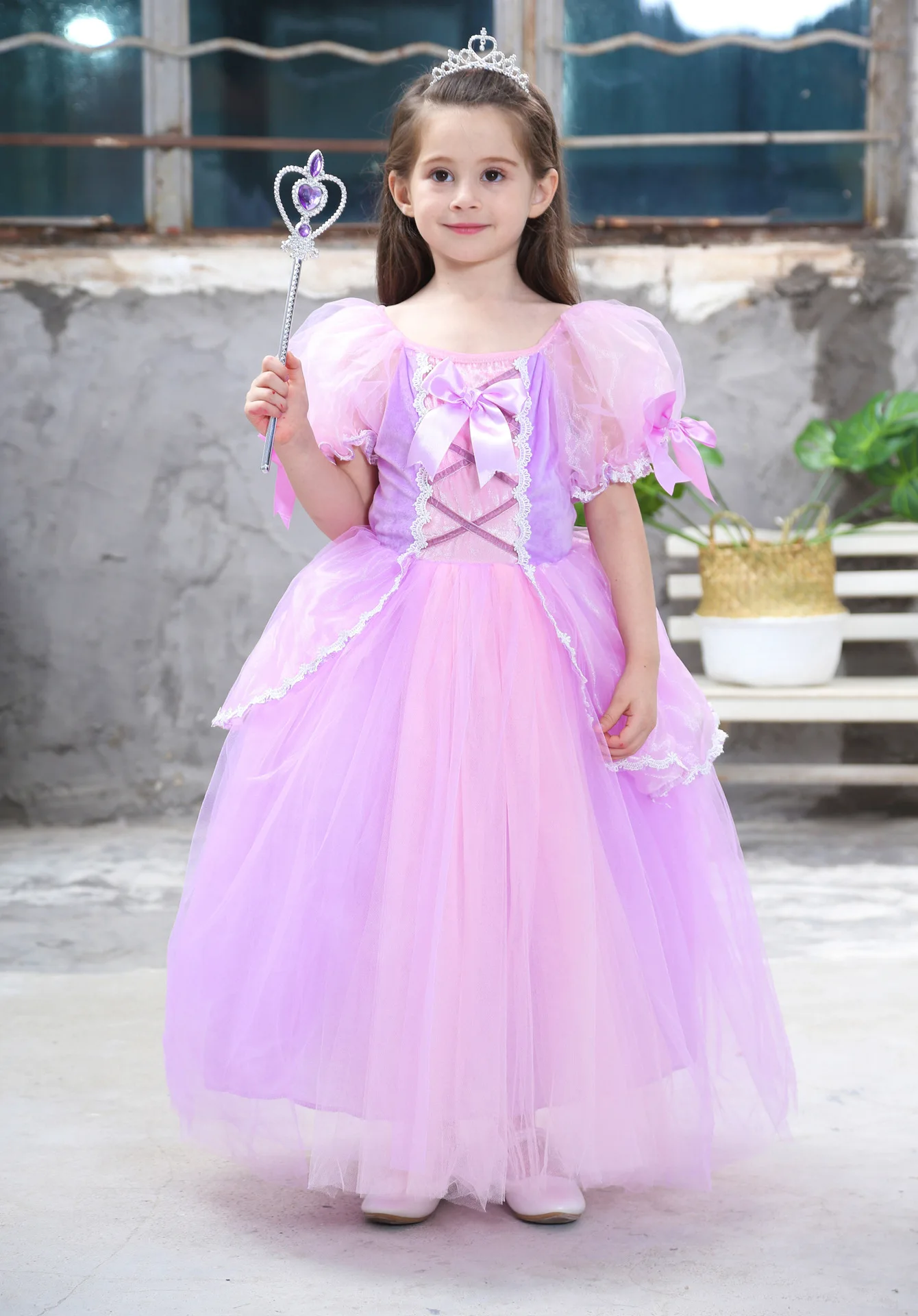 2019 long hair princess dress Sophia girls Halloween performance clothes Cosplay costume clothing | Тематическая одежда и