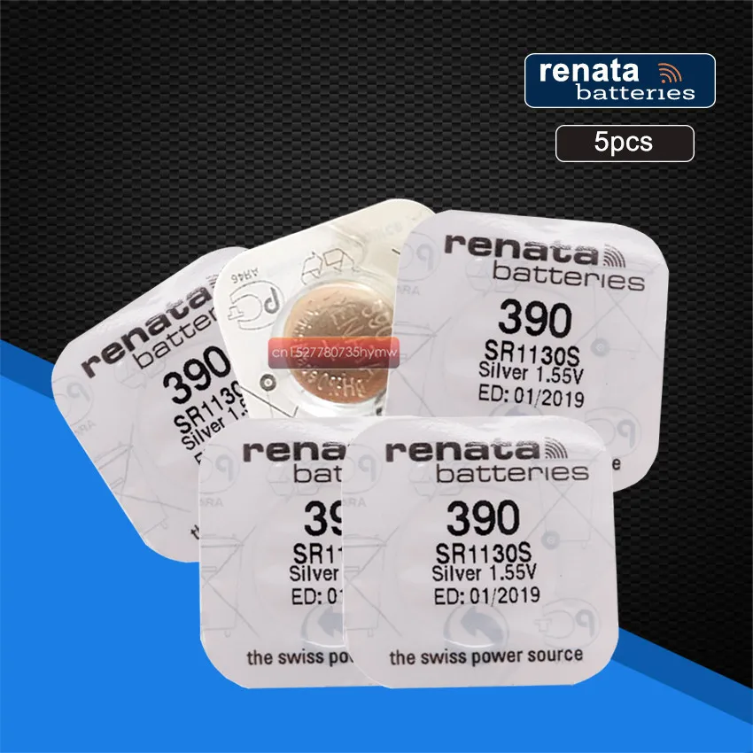 5 шт./упаковка перезаряжаемые элементы для часов Renata 390 SR1130SW 1130 1 55 в 100%