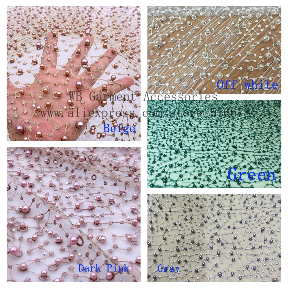Новый модный стиль металлические камни жемчуг высокого класса на сетке вышитые