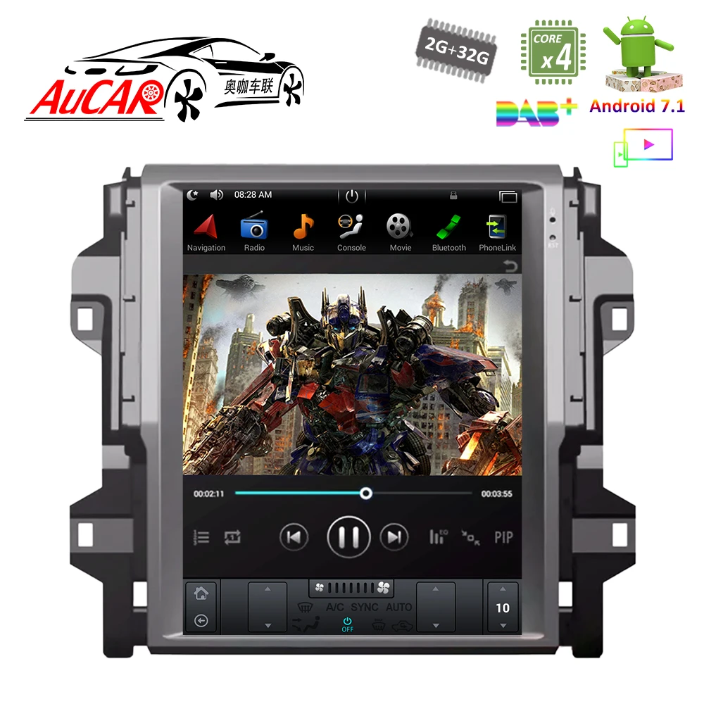 Android 7 1 Tesla стиль 12 "GPS навигационная система для Toyota Fortuner 2016 2018 радио с Bluetooth и GPS
