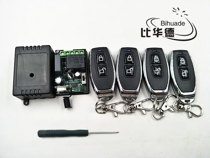 433Mhz 2 buttons Universal Wireless Remote Control Switch DC 220V relay Receiver Module and RF Transmitter learning code 1527 |