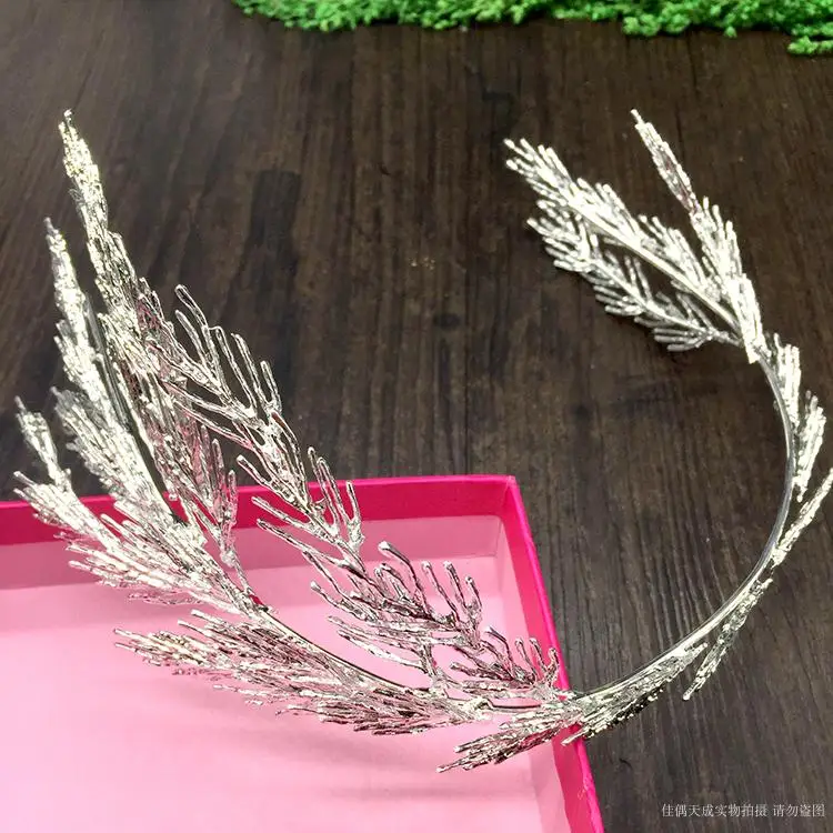 sg232 silver Лесная серия ретро венок барочная Корона золотой украшение на голову в форме листа обруч европейские волосы аксессуары - Окраска металла: sg232 silver