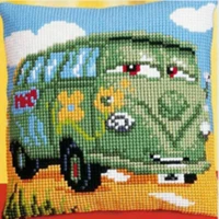 25 автомобилей DIY Рукоделие Набор Акриловая Пряжа вышивка подушка Гобелен Холст Подушка передняя вышивка крестиком наволочка - Цвет: Сливовый