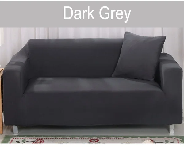 dark grey Чехлы для диванов с тропическими растениями, эластичные чехлы для диванов из полиэстера, мягкая ткань, четыре сезона, декор для гостиной - Цвет: dark grey
