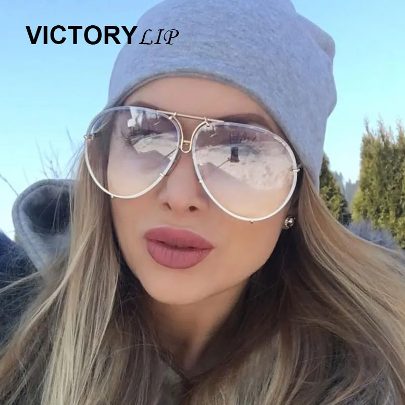 Солнцезащитные очки кошачий глаз Uv400 для мужчин и женщин авиаторы большого