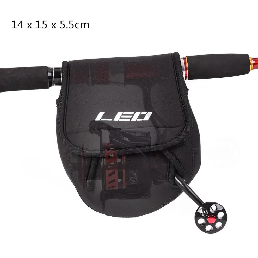 

14 x 15 x 5.5cm Black Lightweight Spinning Fishing Reel Bag Fishing Wheel Protective Soft Protective Case Cover Holder