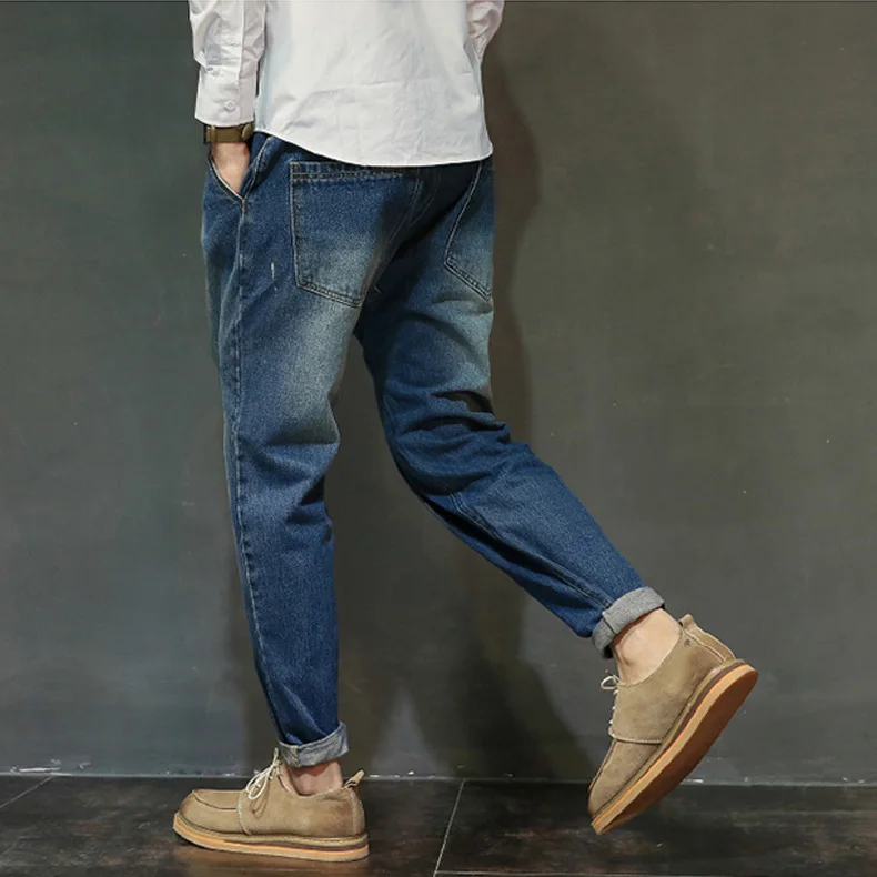 Mwxsd Весна бутик джинсы мужские модные шаровары Masculina Slim Fit джинсовые брюки