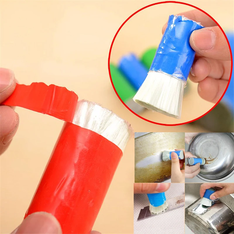 2 шт./лот волшебный прочный чистки кухонной кисти нержавеющая сталь Ручка для