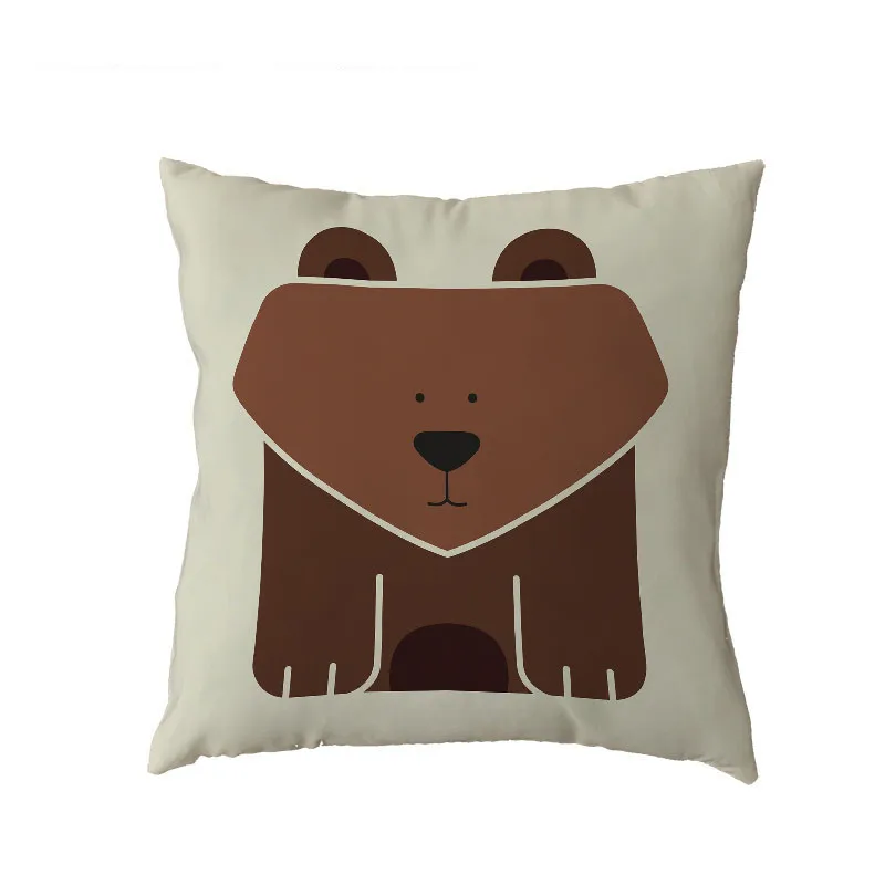 Наволочка из полиэстера с геометрическим рисунком животных персиковая кожа Кит