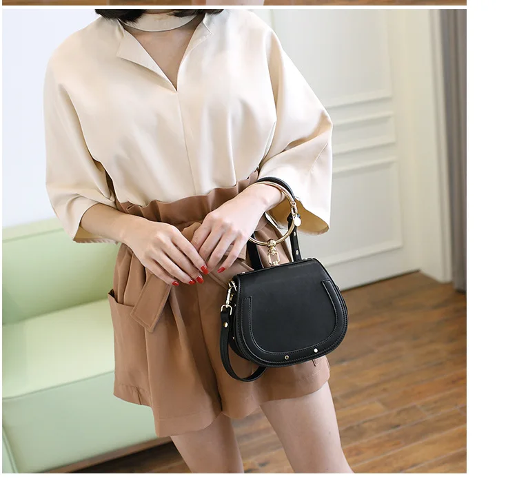 Bolsos Mujer Специальное предложение Женские сумки круглые металлические кольца сумка-мессенджер через плечо телефон кошелек крест тела Дамы Роскошные