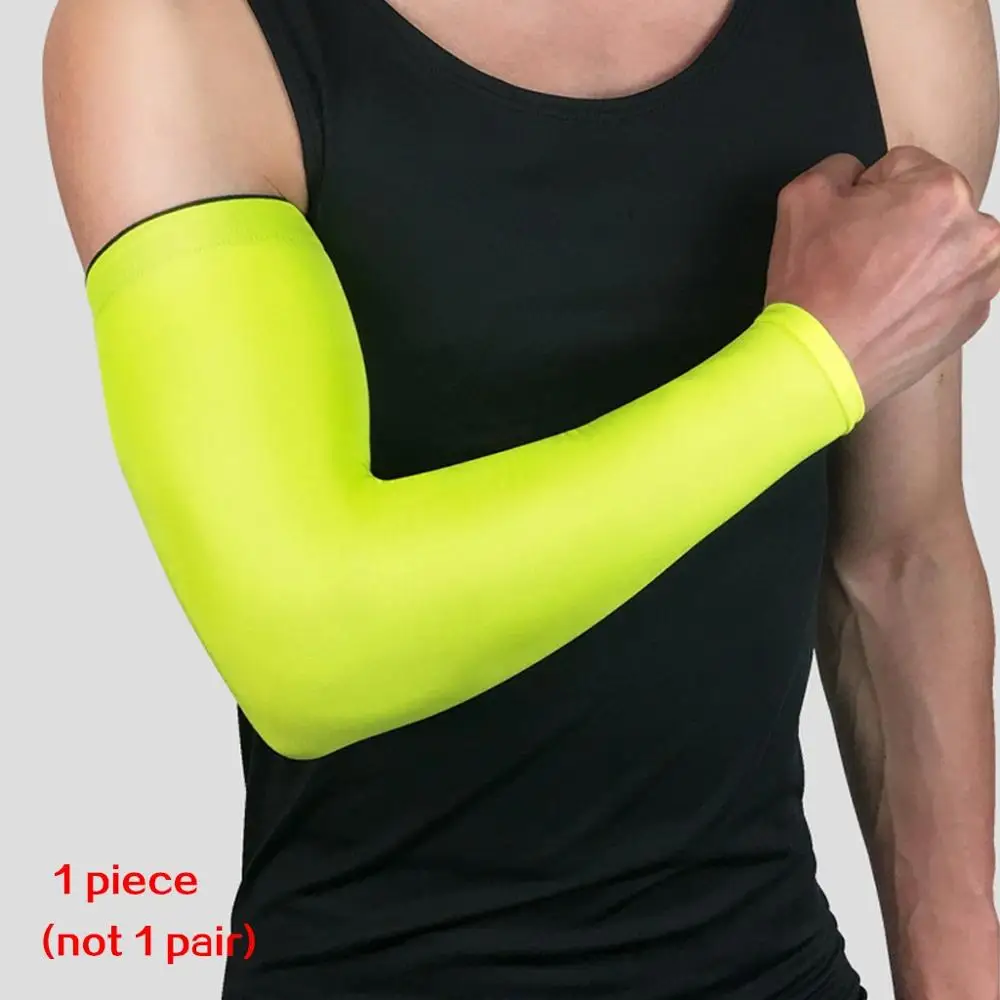 1 Piece Green REXCHI 1 шт. спортивный рукав ледяная ткань манга грелка Лето УФ Защита Бег Баскетбол Волейбол Велоспорт Солнцезащитный крем полосы - Цвет: 1 Piece Green