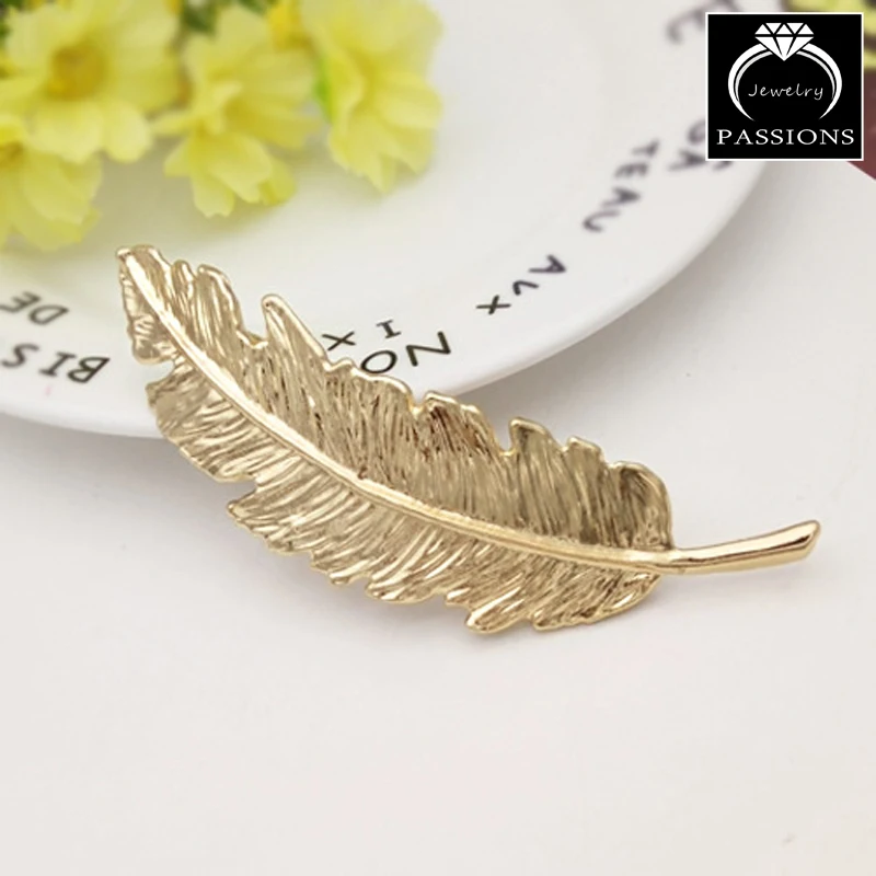 Лидер продаж модная заколка в форме пера Винтажная для волос серебряный цвет и