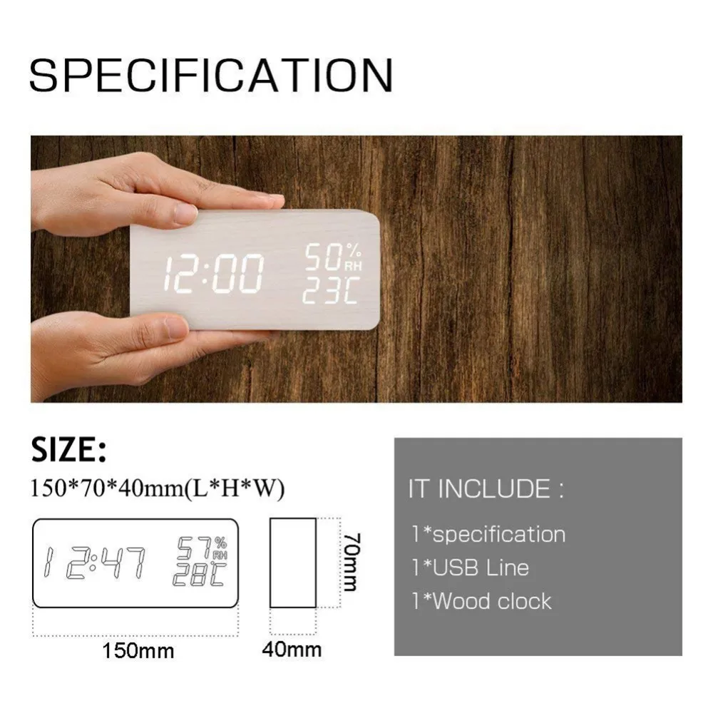 Multi-functional Led Digital Alarm Clock Innovative LED Student Electronic Snooze Sensor Kids Table Bedroom | Дом и сад