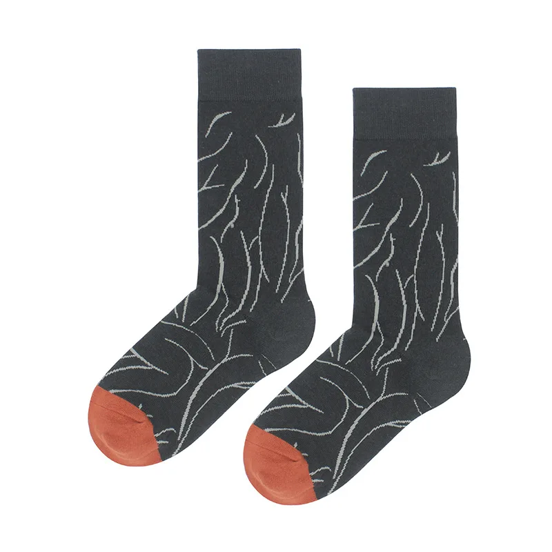 gray socks Хлопковые счастливые носки для женщин, лебедь, мир, голубь, птица, животные, носки для мужчин, цветные художественные носки Пикассо, Примитивное племя, сумасшедшие мужские носки, забавные - Цвет: gray socks