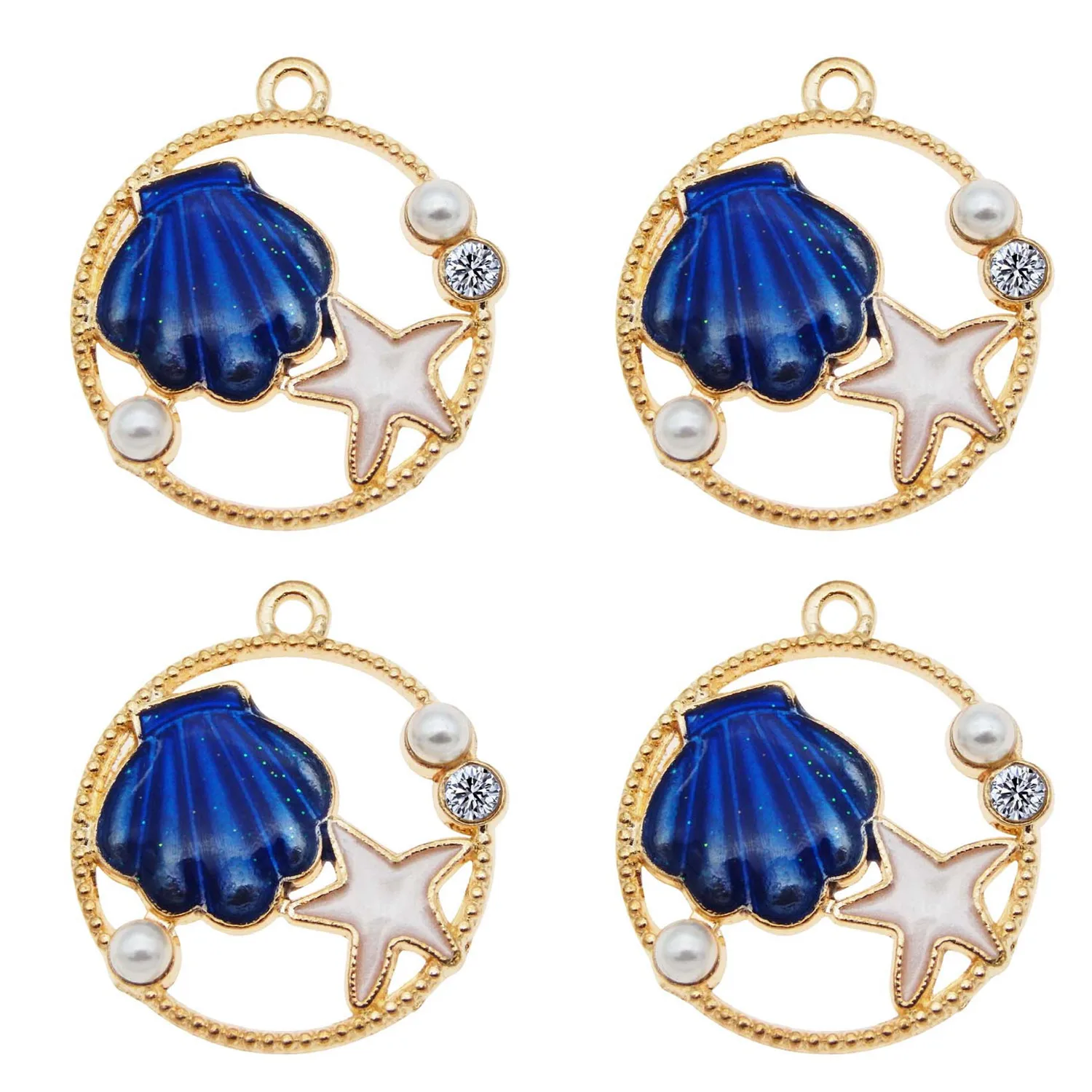 Эмалированные подвески для серег 6 шт. морской корпус звездочка милый брелок