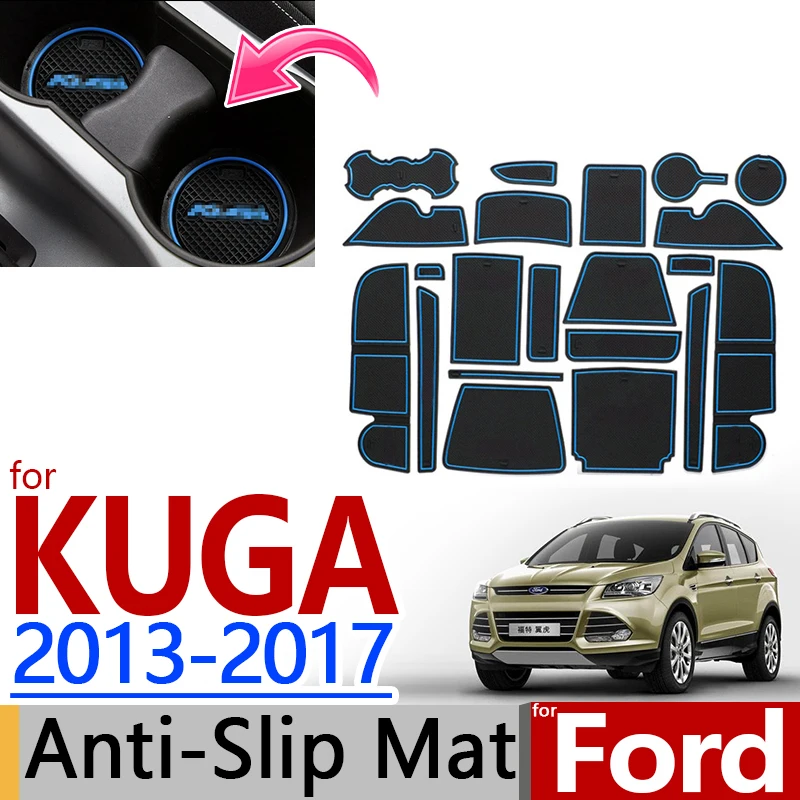 Для Ford KUGA 2013 до 2017 противоскользящая резиновая чашка Подушка дверь паз коврик Escape