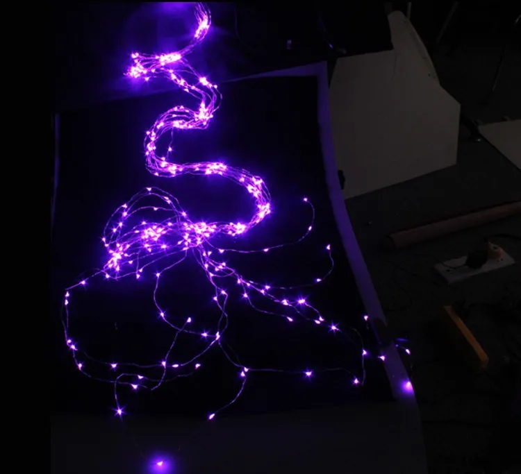 2 м/лот 9 струн Серебряная лоза Гирлянда Свет 180 светодиодов 12 В Открытый водонепроницаемый светильник в стиле виноградной лозы для свадьбы Рождественская вечеринка елка украшения