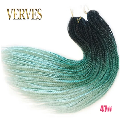 T4/изумрудный VERVES коробка косички крючком косички 24 дюймов 22 корня/упаковка Ombre синтетические косички наращивание волос тепло волокно оптом крючком косички розовый - Цвет: T4/изумрудный