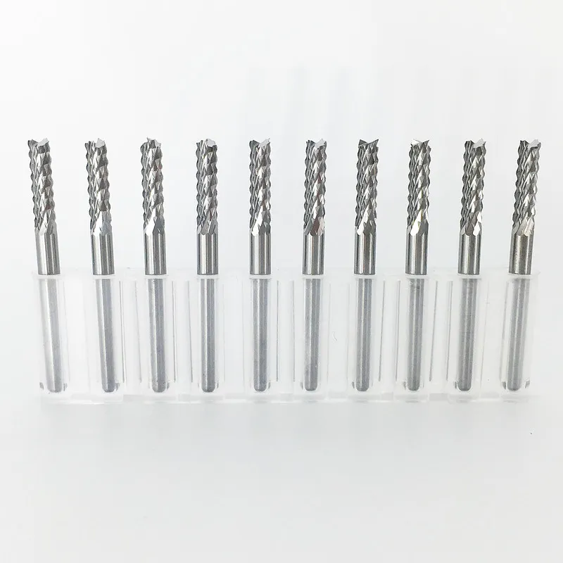 10pcs PCB milling cutter 0.4mm-3.175mm fish tail corn tungsten carbide mini end mill engraving | Инструменты