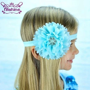 Nishine16 цветов, повязка на голову с цветами пиона для девочек, праздничная одежда, аксессуары для волос, танцевальный головной убор с жемчужинами
