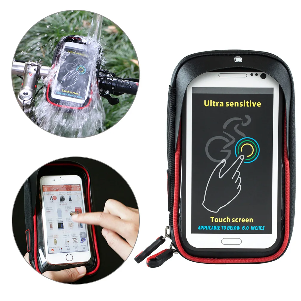 6 дюймовый велосипед велоспорт сумка крепится на переднюю трубу рамы чехлы-сумки