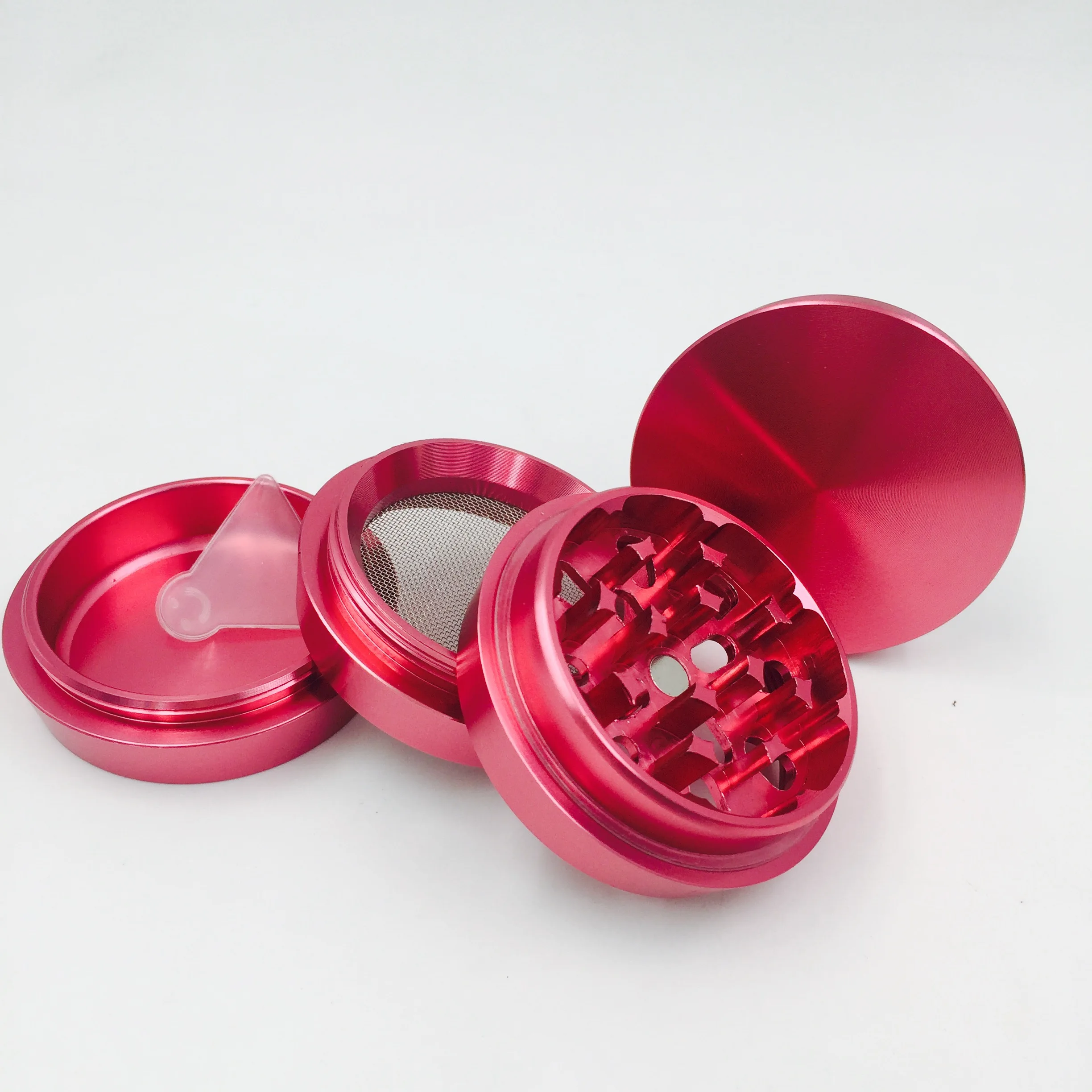 4 части розовый металл пагода формы алюминия травы табака Мясорубка специй