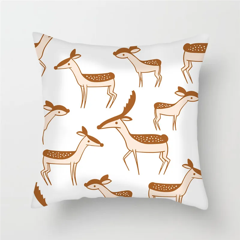 Скандинавская Геометрическая наволочка Fuwatacchi с принтом фруктов и животных для