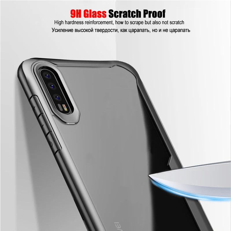 LuckGuard Shockproof Phone Case For Huawei P20 Lite Silicone Edge Transparent Thin Cover Pro Accessories Bag |