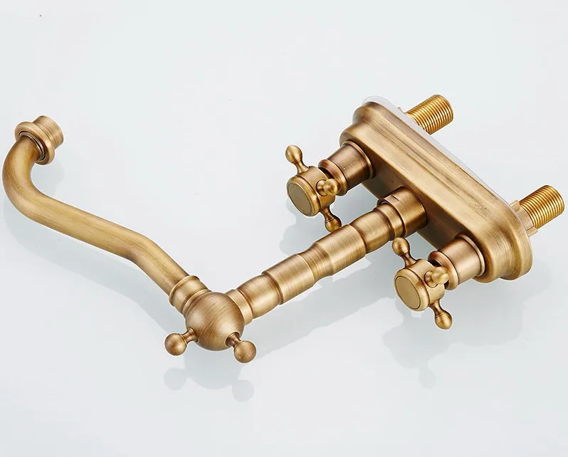 Античная латунь 4 &quotцентральный набор кухонной раковины для ванной комнаты два