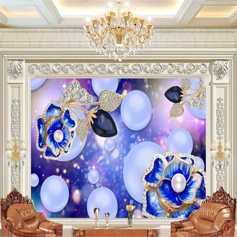 

Обои beibehang Papel de paredes blue Ban dream jewelry, паркетные обои 3d TV, контрастные Большие Настенные обои