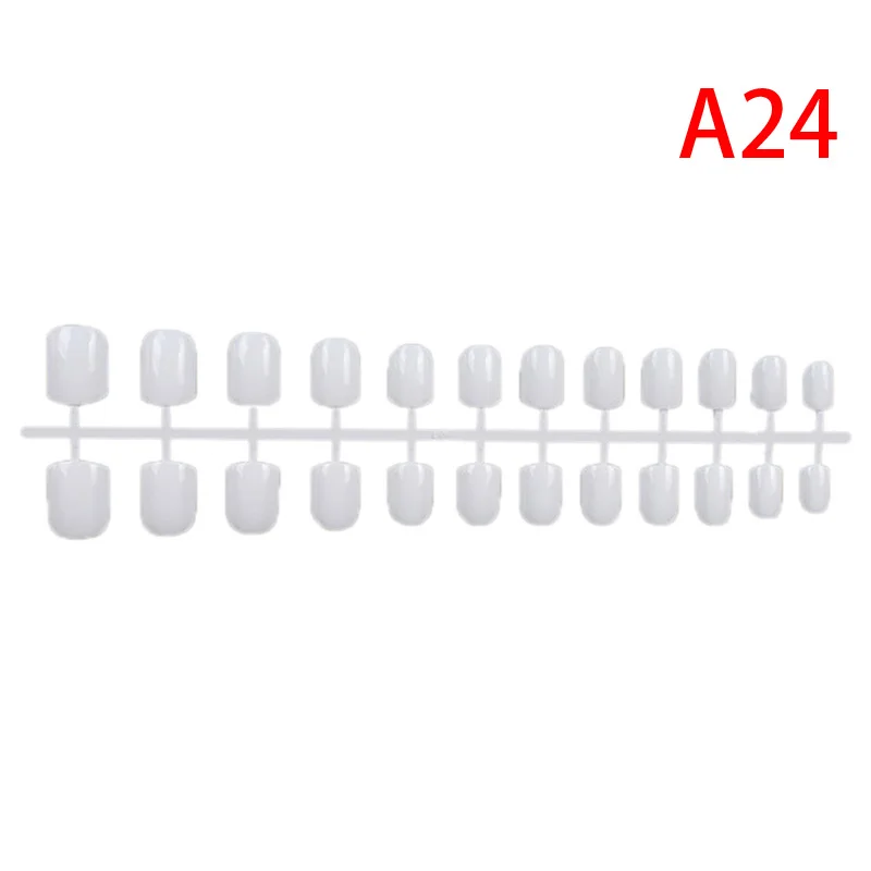24 31 цвет, 24 шт., короткие накладные ногти, искусственные ногти ABS, накладные ногти, прессованные короткие круглые украшения для ногтей - Цвет: 24