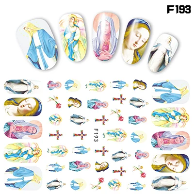 F193 F серия 12*7,5 см наклейки для ногтей s самоклеющаяся наклейка цветок Одри Хепберн ультра-тонкий стикер для Ногтей пресс на ногти F175-204 - Цвет: F193