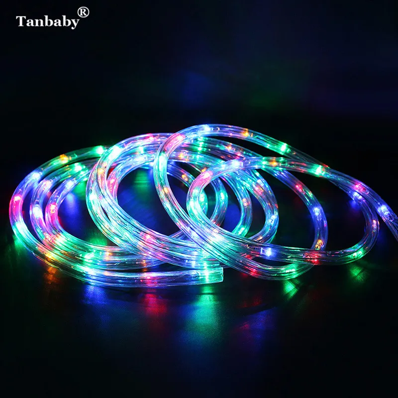 Tanbaby AC220V Светодиодная лента RGB Радужная трубка 5050 SMD 20 LED/M IP67 водонепроницаемая