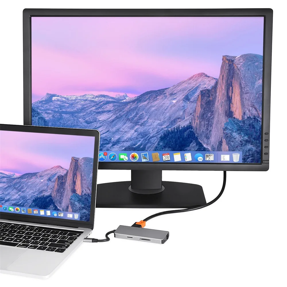 USB C 8 in1 USB-C для Тип-C мульти 3 0 HDMI RJ45 Ethernet/Micro SD TF OTG кардридер Тип usb-C флэш накопитель